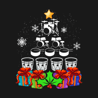 Funny Drum Christmas Tree Decor Gift Xmas Men Women T-Shirt