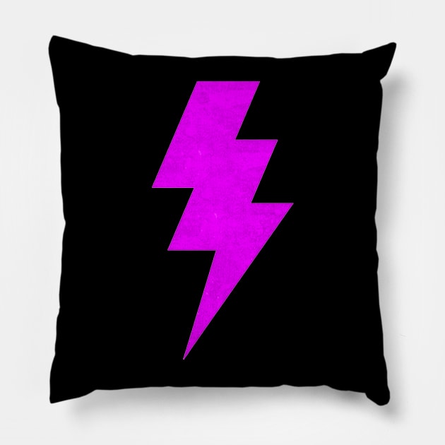 Lightning Bolt magenta Pillow by Vin Zzep