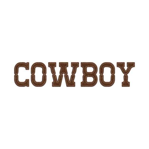 Cowboy Western Style Brown Font Felt Look by CheriesArt