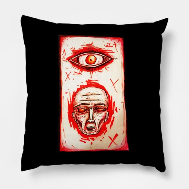 Flaming Telepath Pillow by David B Metcalfe