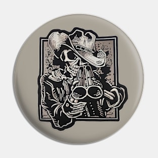 Skull Cowboy Out From Hell Pin