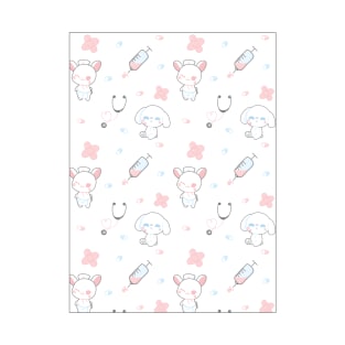 Bunny Hospital Pattern T-Shirt