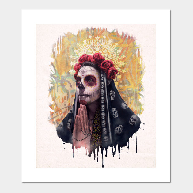 Catrina Full Dia De Los Muertos Affiche Et Impression D Art Teepublic Fr