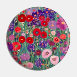 Red Purple Pink and White Flowers in a Garden Pin