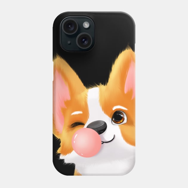 Corgi puppy with gum, cartoon corgi dog, puppy corgi funny Phone Case by PrimeStore