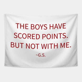 The Boys Have Scored Points But Not With Me" - Funny Guenther Steiner Quote Design for Racing Fans Tapestry