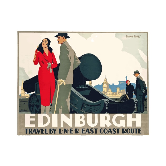 Edinburgh, Scotland - Vintage Travel Poster Design by Naves