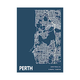 Peth Blueprint Street Map, Peth Colour Map Prints T-Shirt