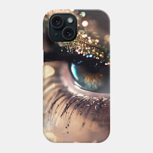 Glamorous Glitter Eyes:  Hyper realistic bokeh effect Phone Case