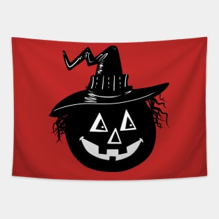 Halloween Witch Hat Pumpkin Silhouette Tapestry