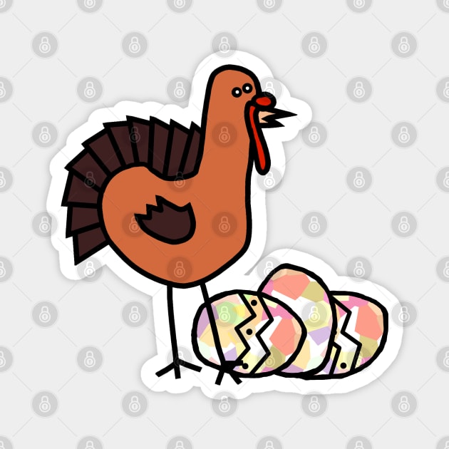 Thanksgiving Turkey with Easter Eggs Magnet by ellenhenryart