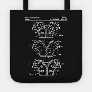 Football Pads Patent - American Football Art - Black Chalkboard Tote