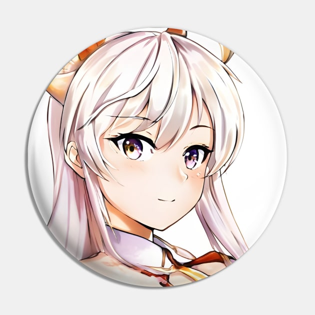 White Hair Anime Girl Pin by animegirlnft