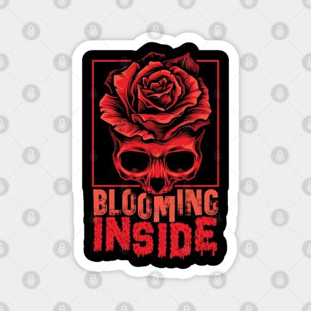 Blooming Inside Halloween Skull Magnet by The WYLD Tribe