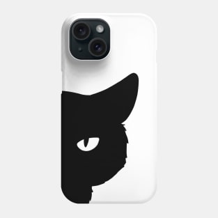 Black Cat Peeking At You Phone Case