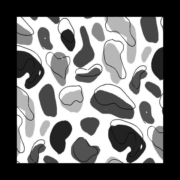 Black and White Solid Color Pebbles by Carolina Díaz