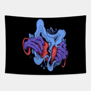 BROKEN HEART VALENTINE HAND Tapestry