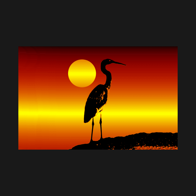 Sunset egret by dltphoto