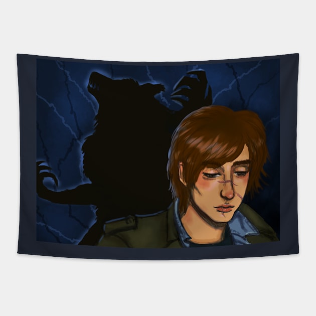 Werewolf Boy design Tapestry by CintiaSand