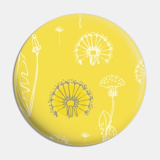the Yellow and Gray contest: stylized dandelions on a yellow background Pin