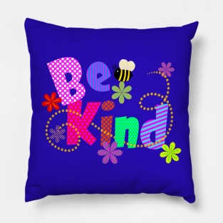Be Kind Colorful Typography Pillow