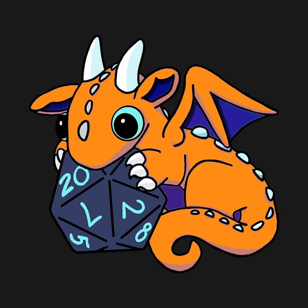 Orange Dice Goblin Dragon Baby by Winging-It