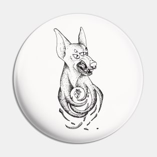 Snarling Doberman Demon Pin