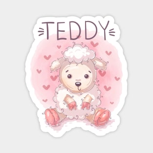 Teddy Lamb Cartoon Magnet