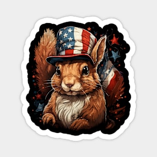 Patriotic Squirrel Magnet