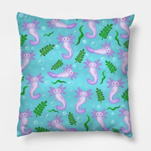 Purple axolotls pattern Pillow