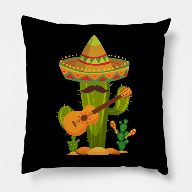 Sombrero mustache cactus cinco de mayo Pillow by andrelisser