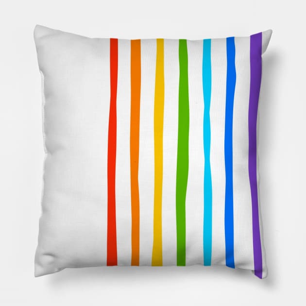 Rainbow Stripes Pillow by DoodleToots
