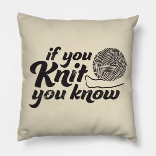 Vintage Knitting Graphic for Knitters Pillow