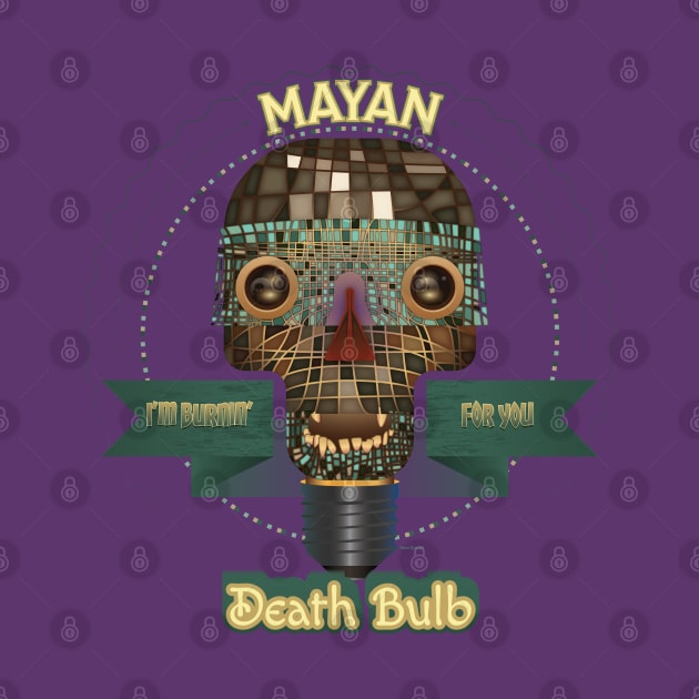 Mayan Deather Bulb Funny Mosaic Skull by DanielLiamGill