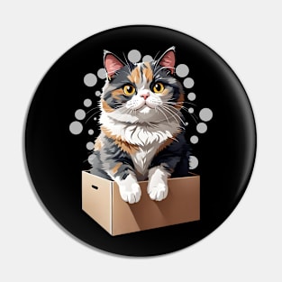 Chonk Boi Cat Sitting In A Box Pin