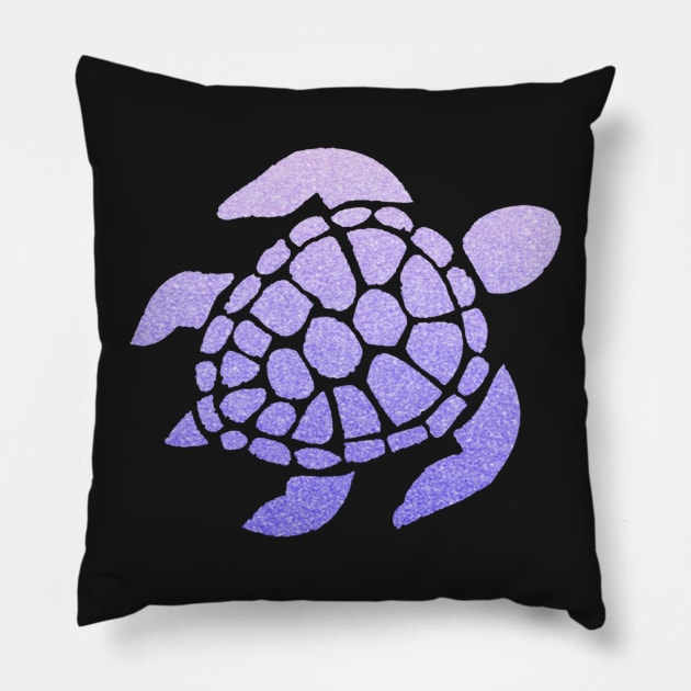 Pastel Purple Ombre Faux Glitter Turtle Pillow by Felicity-K