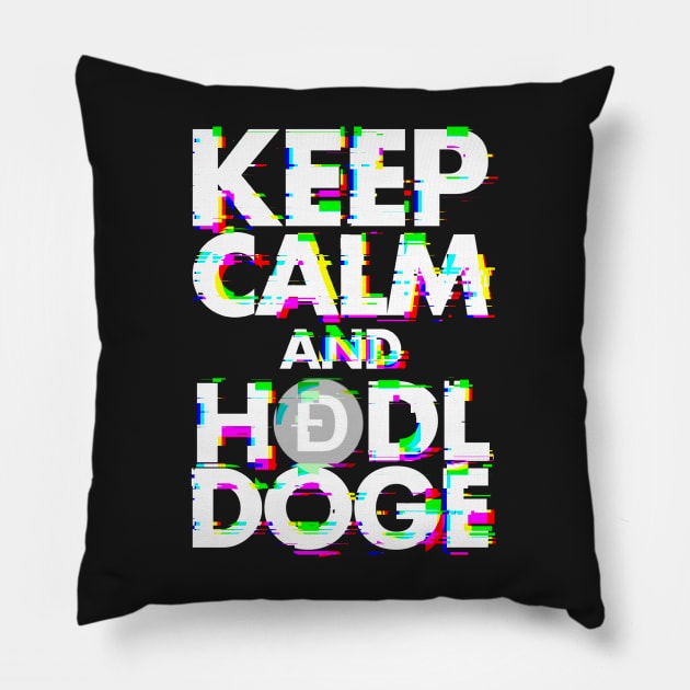 Keep Calm and Hodl Doge Pillow by Dzulhan