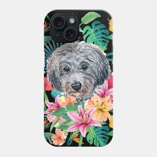 Tropical Gray Silver Toy Poodle 2 Phone Case