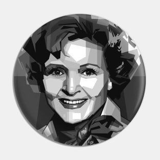 Betty White Grayscale Pin