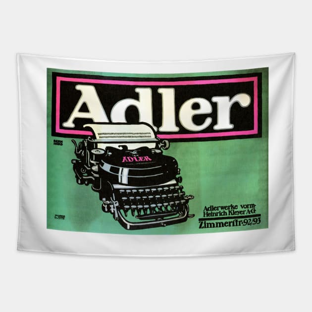 ADLER TYPEWRITER Advertisement 1909 by Lucien Bernhard Vintage German Lithograph Tapestry by vintageposters