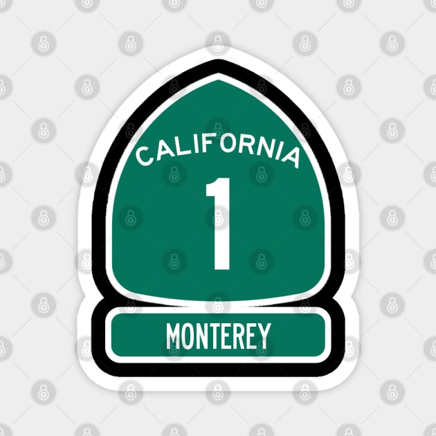 PACIFIC COAST Highway 1 California Sign MONTEREY Magnet by REDWOOD9