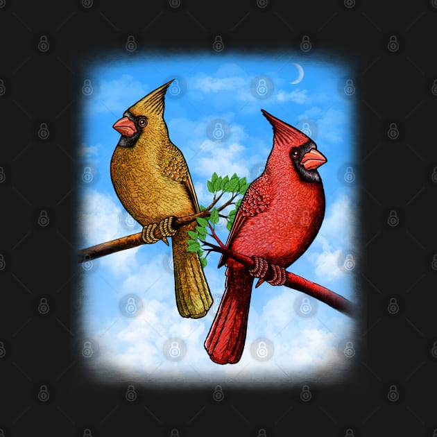 Red Cardinal bird cute red birds by Artardishop