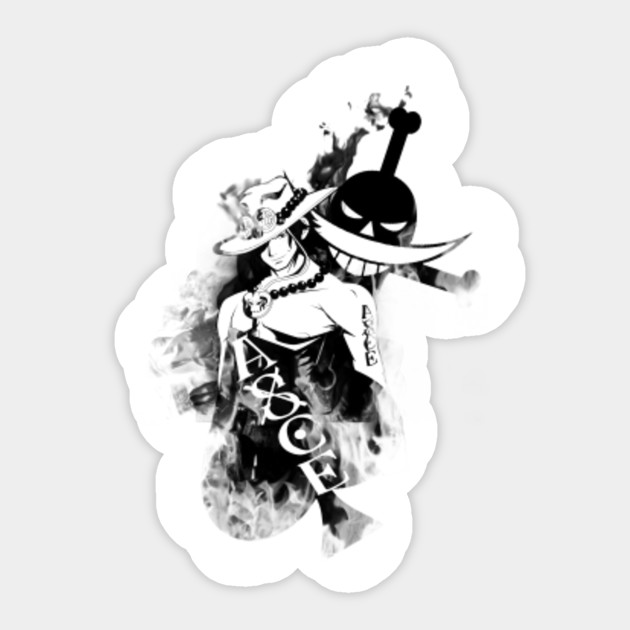 Portgas D Ace Black Fire V1 Ace One Piece Sticker Teepublic