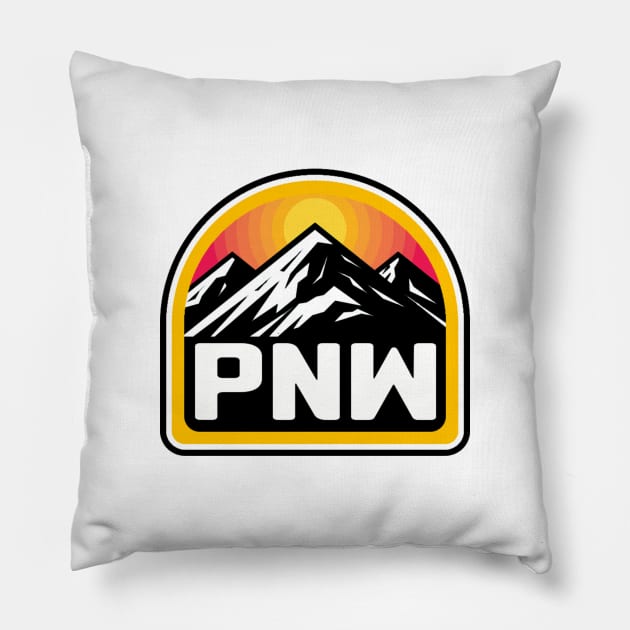 PNW Mountain Range Pillow by FahlDesigns