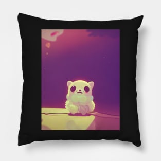 bee and puppycat sad Pillow