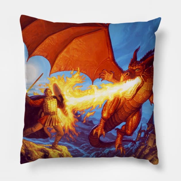 The Dragon Slayer Pillow by Spiderwebart Gallery