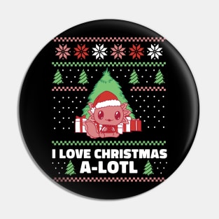 Cute axolotl christmas sweater Pin