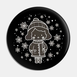 Winter Shy Girl Pin