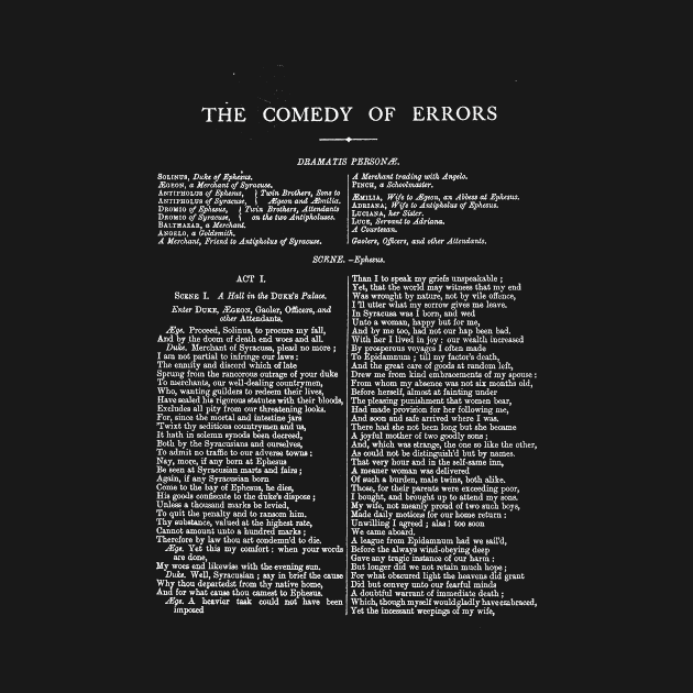 The Comedy of Errors William Shakespeare First Page by buythebook86