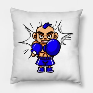 Infinite punch Blue Boxer by Patoli Studio Pillow